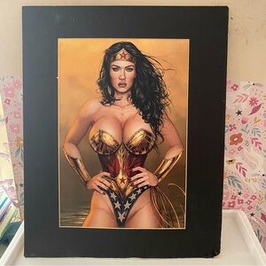 Heroic Warrior Art Poster with Black Frame